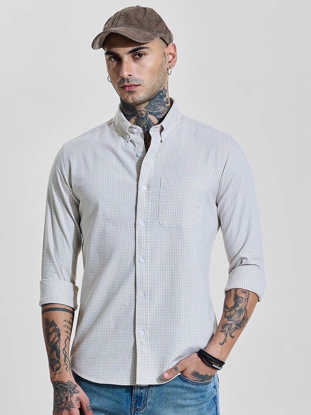 Snitch Men Smart Slim Fit Button-Down Collar Micro Checked Cotton Casual Shirt, Beige
Snitch Men Smart Slim Fit Button-Down Collar Micro Checked Cotton Casual Shirt, Beige