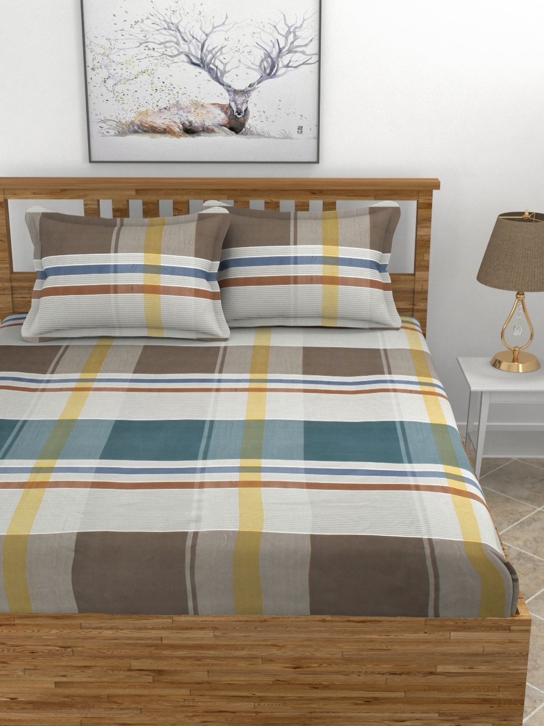 BREVARD White& Brown Geometric Printed 210 TC Fitted Cotton King Bedsheet 1.98 m x 1.82 m
BREVARD White& Brown Geometric Printed 210 TC Fitted Cotton King Bedsheet 1.98 m x 1.82 m