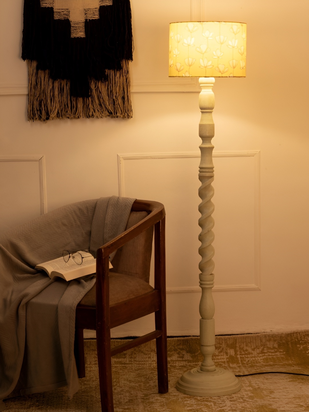 green girgit Mustard Yellow & Brown Floral Printed Cylindrical Wooden Drum Floor Lamp
green girgit Mustard Yellow & Brown Floral Printed Cylindrical Wooden Drum Floor Lamp