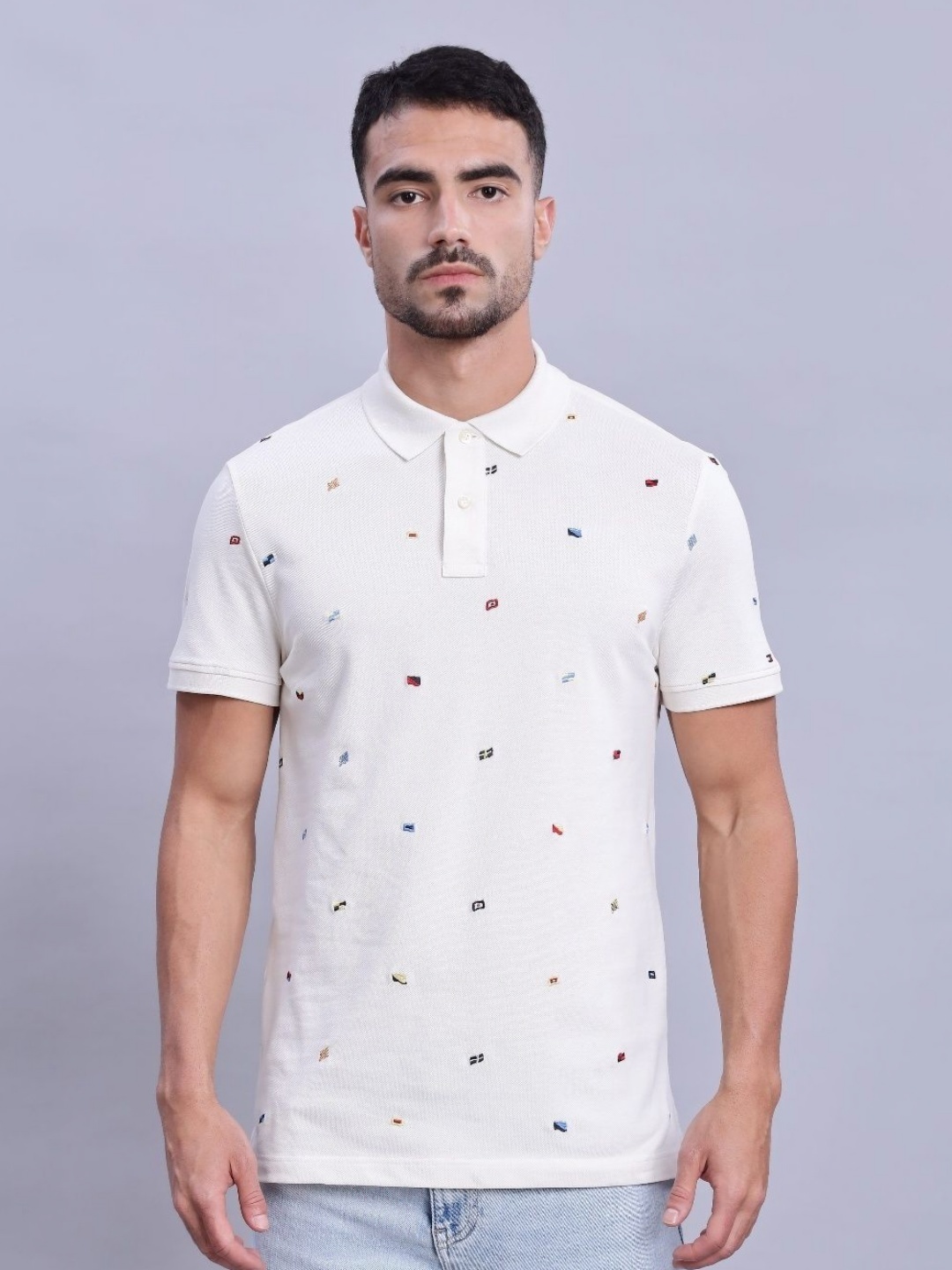 Tommy Hilfiger Men Conversational Printed Polo Collar Cotton Regular Fit T-shirt, Off white
Tommy Hilfiger Men Conversational Printed Polo Collar Cotton Regular Fit T-shirt, Off white