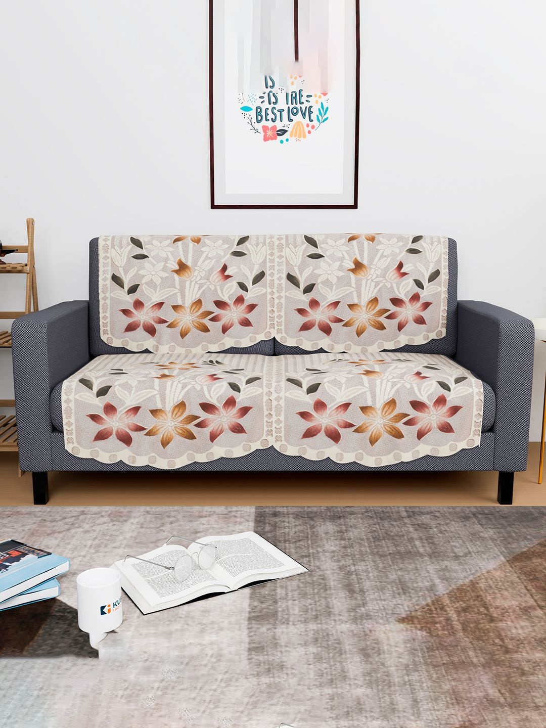 Kuber Industries Brown & Red 4 Pieces Floral Self Design 2 Seater Cotton Sofa Cover
Kuber Industries Brown & Red 4 Pieces Floral Self Design 2 Seater Cotton Sofa Cover