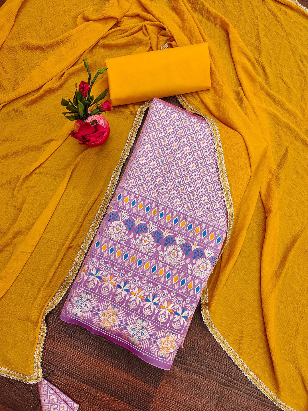 Maroosh Floral Woven Design Banarasi Jacquard Sequinned Unstitched Dress Material, Pink
Maroosh Floral Woven Design Banarasi Jacquard Sequinned Unstitched Dress Material, Pink