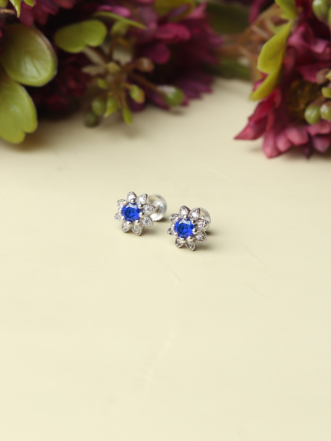 AKSHAT SAPPHIRE 92.5 Pure Sterling Silver Rhodium Plated Cubic Zirconia Studded Earrings, Blue
AKSHAT SAPPHIRE 92.5 Pure Sterling Silver Rhodium Plated Cubic Zirconia Studded Earrings, Blue
