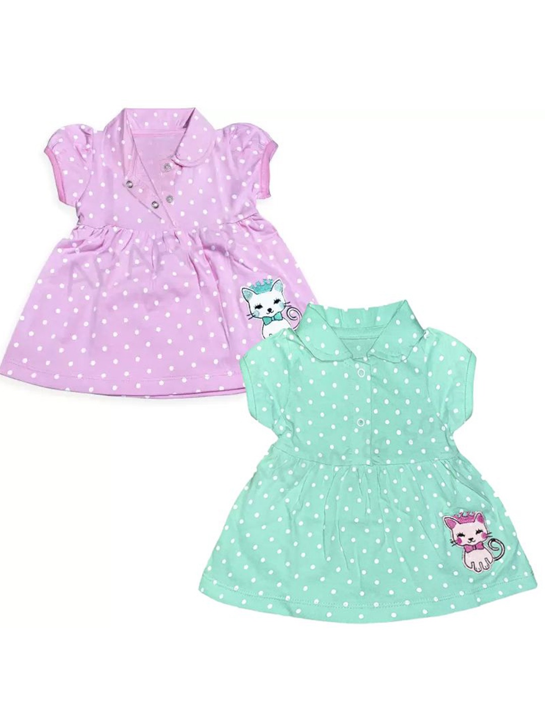 PARYAG Girls Pack Of 2 Polka Dot Printed Shirt Collar Cotton Fit & Flare Dress, Pink
PARYAG Girls Pack Of 2 Polka Dot Printed Shirt Collar Cotton Fit & Flare Dress, Pink