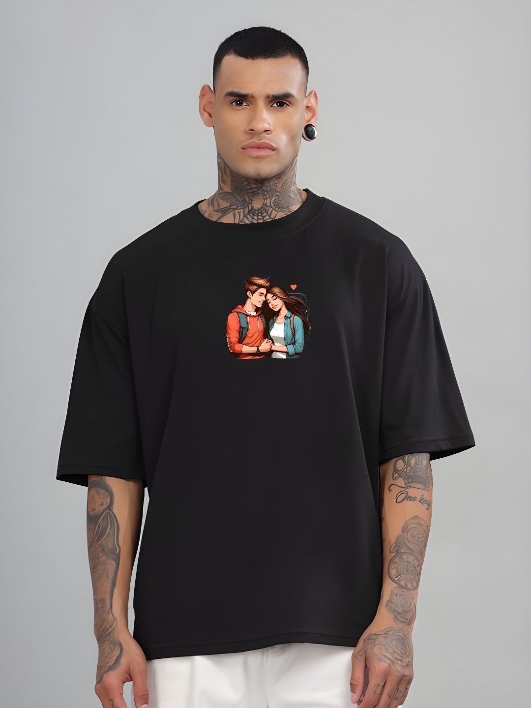 THE BEETEL HOUSE Graphic Printed Drop-Shoulder Pure Cotton Oversized T-shirt, Black
THE BEETEL HOUSE Graphic Printed Drop-Shoulder Pure Cotton Oversized T-shirt, Black