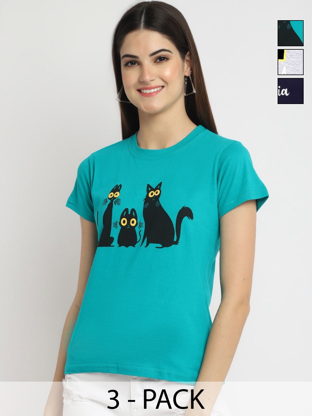 Dreambe Pack Of 3 Graphic Printed Round Neck Short Sleeves Cotton T-shirts, Blue
Dreambe Pack Of 3 Graphic Printed Round Neck Short Sleeves Cotton T-shirts, Blue
