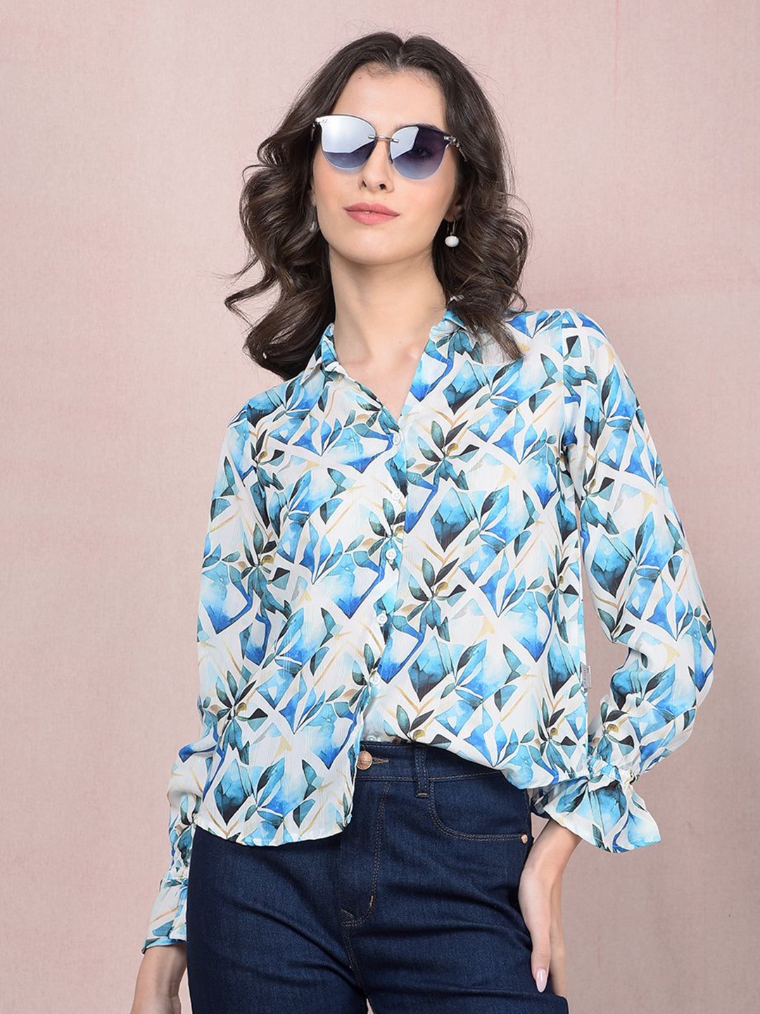 Crimsoune Club Women Spread Collar Floral Printed Cotton Slim Fit Casual Shirts, White
Crimsoune Club Women Spread Collar Floral Printed Cotton Slim Fit Casual Shirts, White