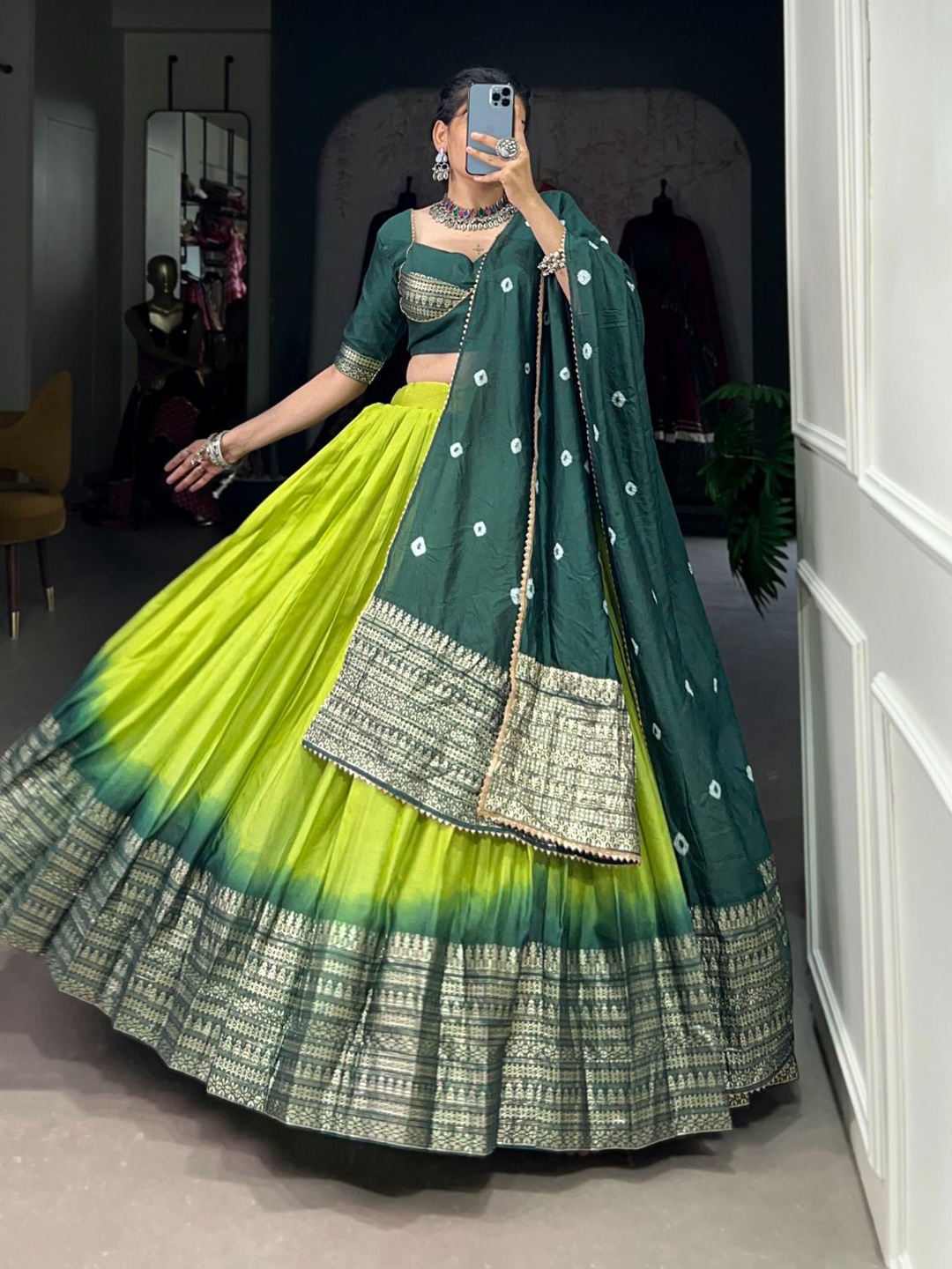 RADHVI BIZ Printed Kalamkari Ready to Wear Lehenga & Semi-Stitched Blouse With Dupatta, Fluorescent green
RADHVI BIZ Printed Kalamkari Ready to Wear Lehenga & Semi-Stitched Blouse With Dupatta, Fluorescent green