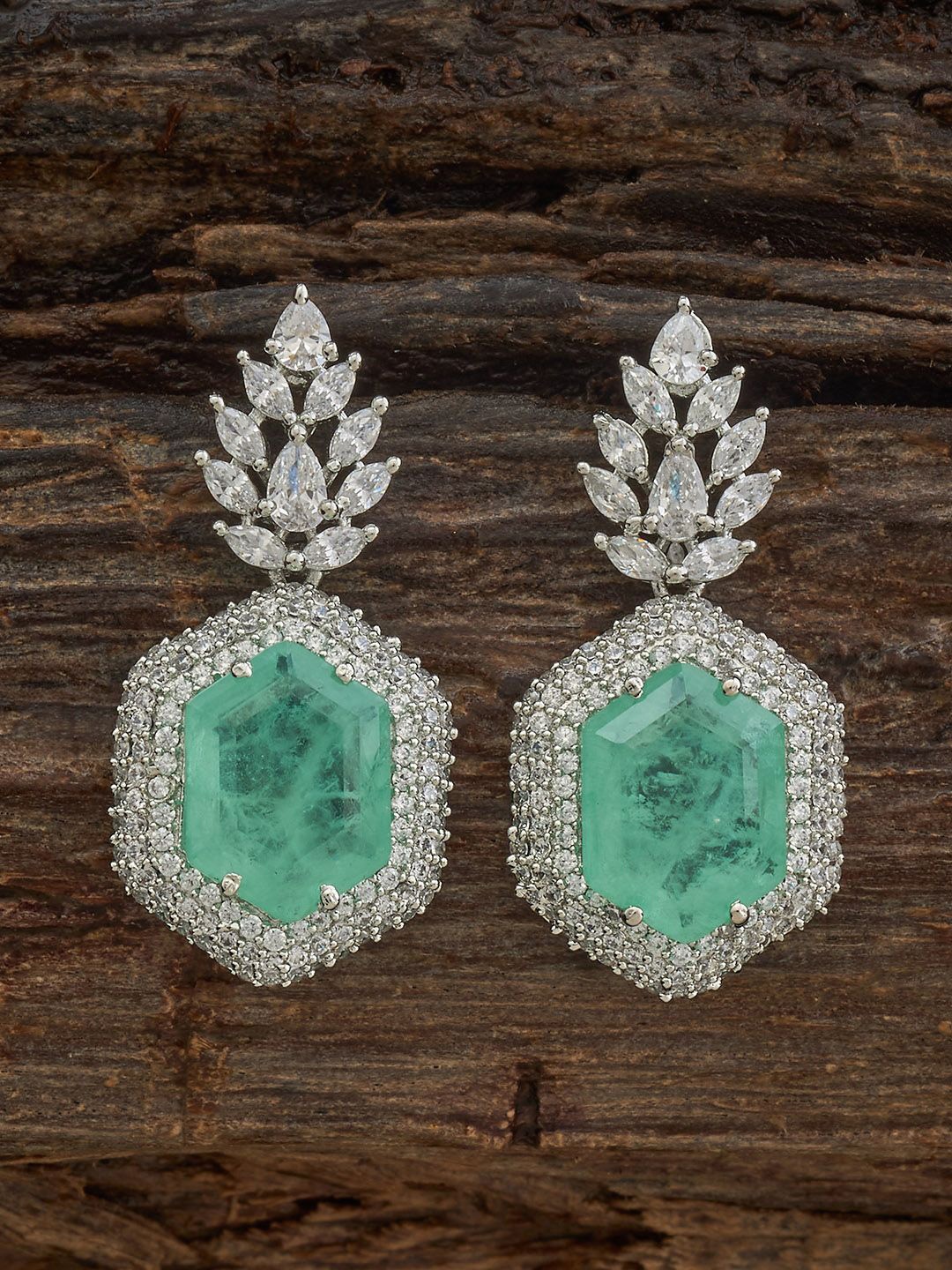 Kushal's Fashion Jewellery Rhodium-Plated Geometric Zircon Studded Drop Earrings, Silver
Kushal's Fashion Jewellery Rhodium-Plated Geometric Zircon Studded Drop Earrings, Silver