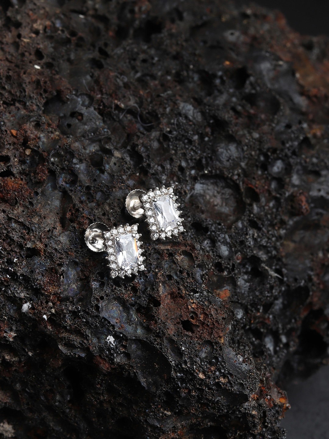 AKSHAT SAPPHIRE 92.5 Pure Sterling Silver Rhodium Plated Cubic Zirconia Studded Earrings, White
AKSHAT SAPPHIRE 92.5 Pure Sterling Silver Rhodium Plated Cubic Zirconia Studded Earrings, White
