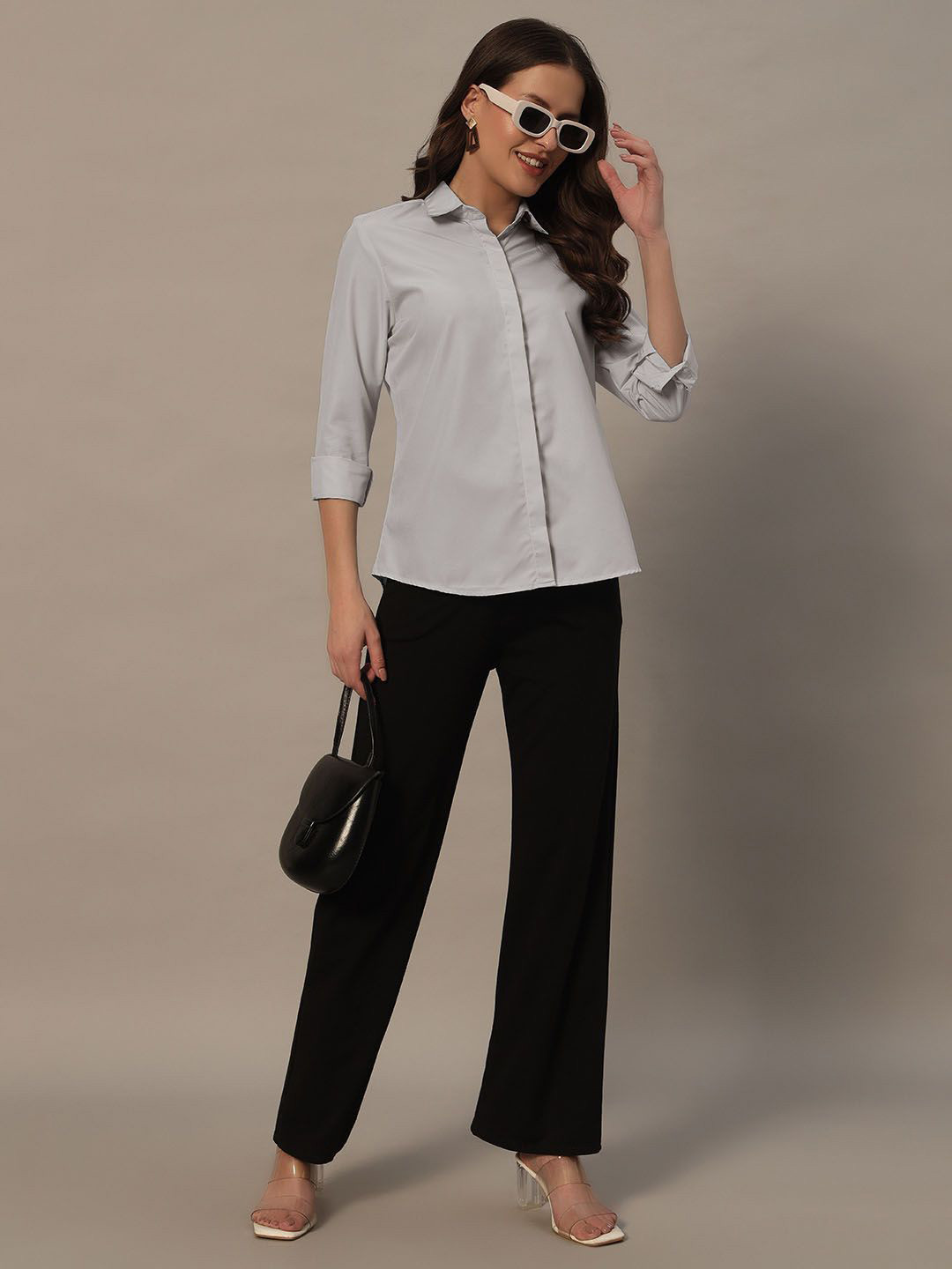 Metronaut Women Spread Collar Solid Slim Fit Casual Shirts, Grey
Metronaut Women Spread Collar Solid Slim Fit Casual Shirts, Grey