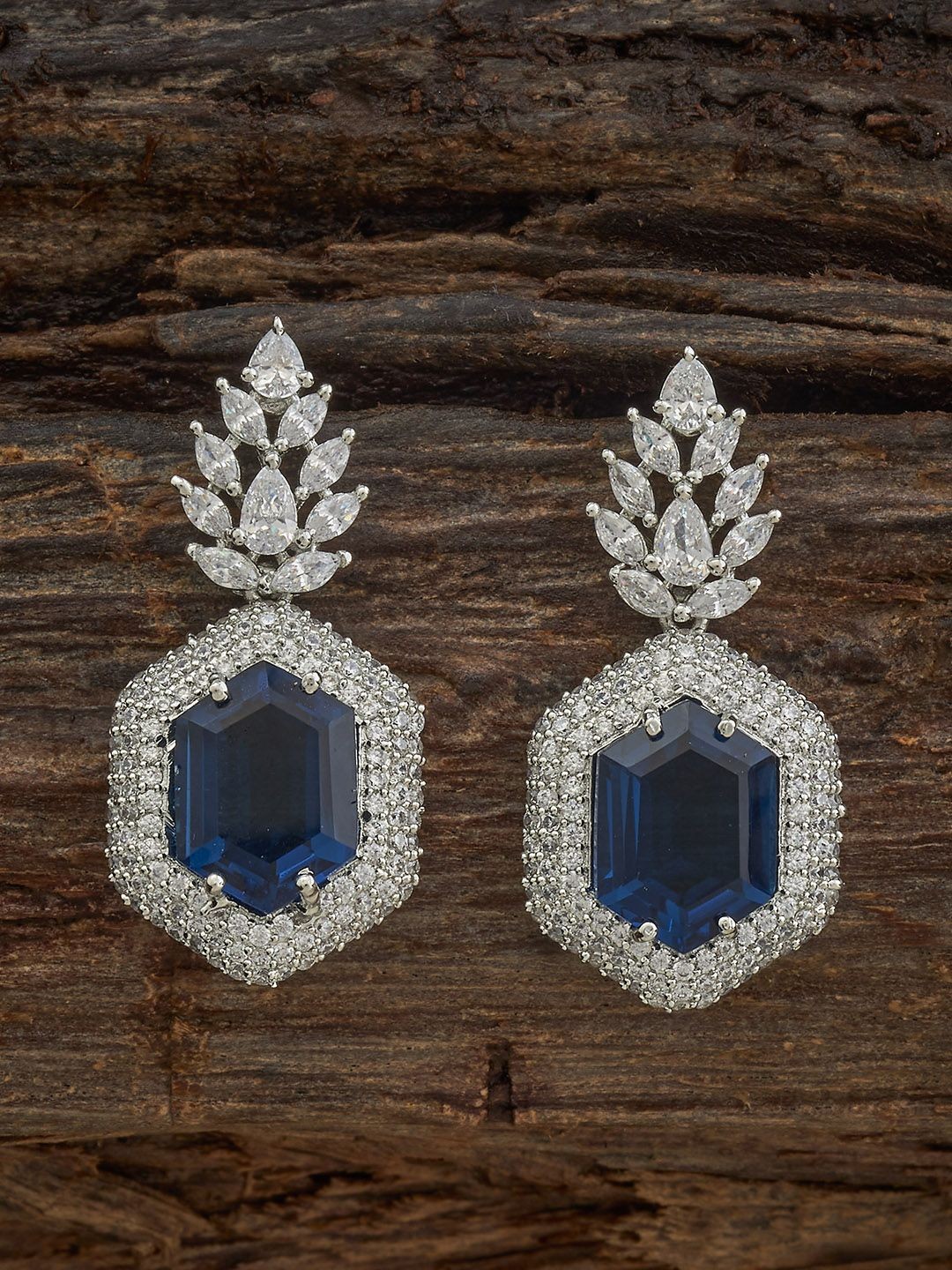 Kushal's Fashion Jewellery Sapphire Rhodium Plated Zircon Studded Geometric Drop Earrings, Silver
Kushal's Fashion Jewellery Sapphire Rhodium Plated Zircon Studded Geometric Drop Earrings, Silver
