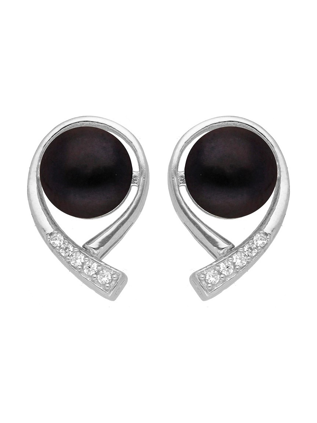 Sri Jagdamba Pearls Dealer Sterling Silver-Plated Contemporary Pearl Antique Studs, Black
Sri Jagdamba Pearls Dealer Sterling Silver-Plated Contemporary Pearl Antique Studs, Black