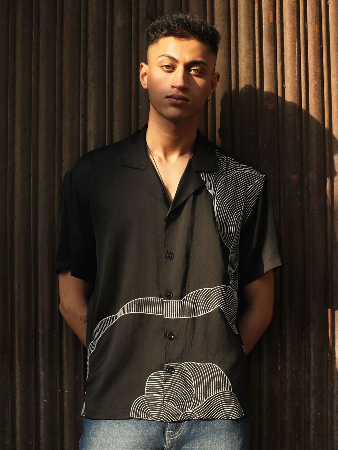Big Bunny Men Custom Oversized Fit Cuban Collar Abstract Printed Satin Casual Shirt, Olive
Big Bunny Men Custom Oversized Fit Cuban Collar Abstract Printed Satin Casual Shirt, Olive