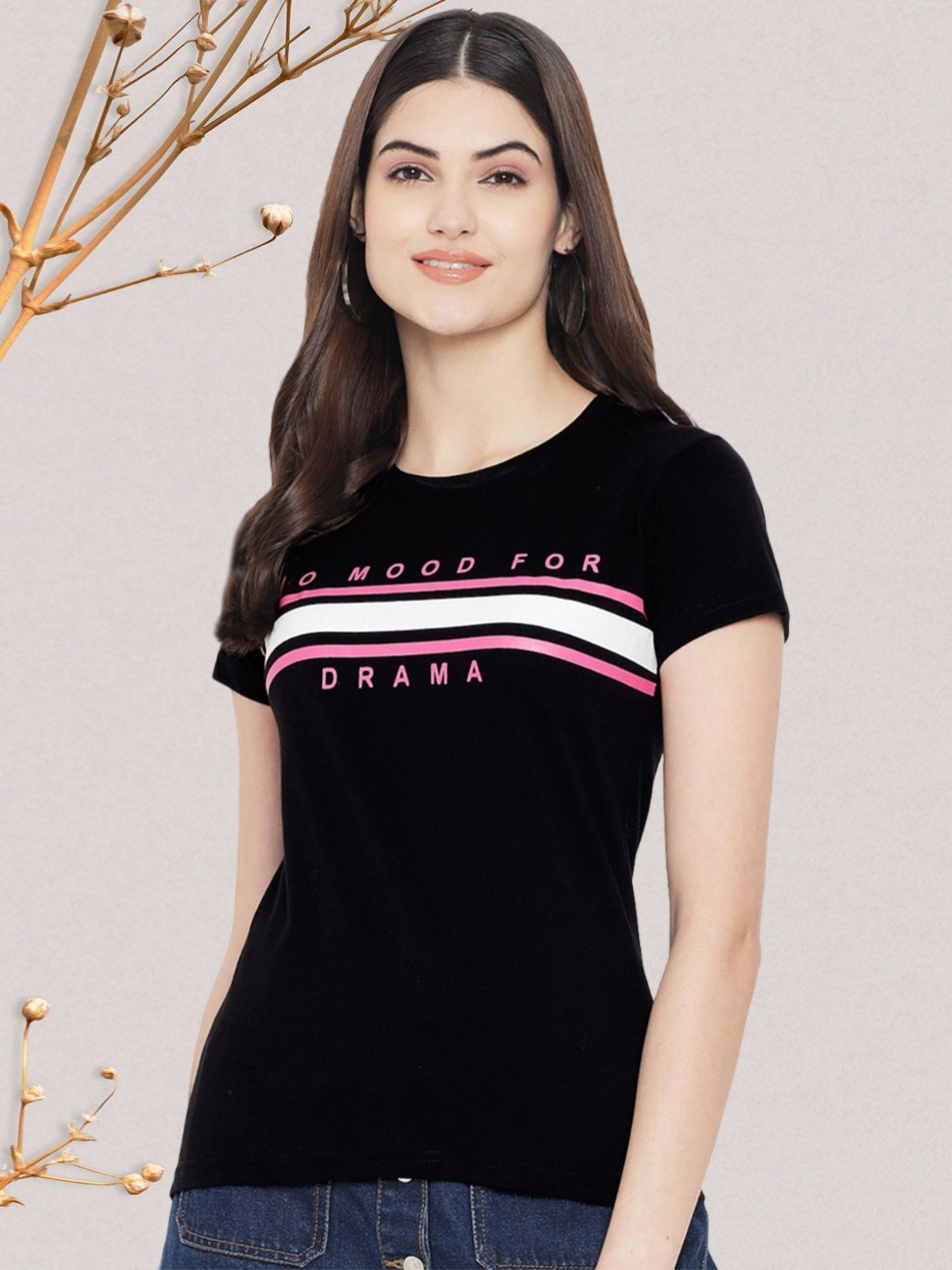 Dreambe Women Typography Printed Round Neck Short Sleeve Pure Cotton Casual T-Shirt, Black
Dreambe Women Typography Printed Round Neck Short Sleeve Pure Cotton Casual T-Shirt, Black