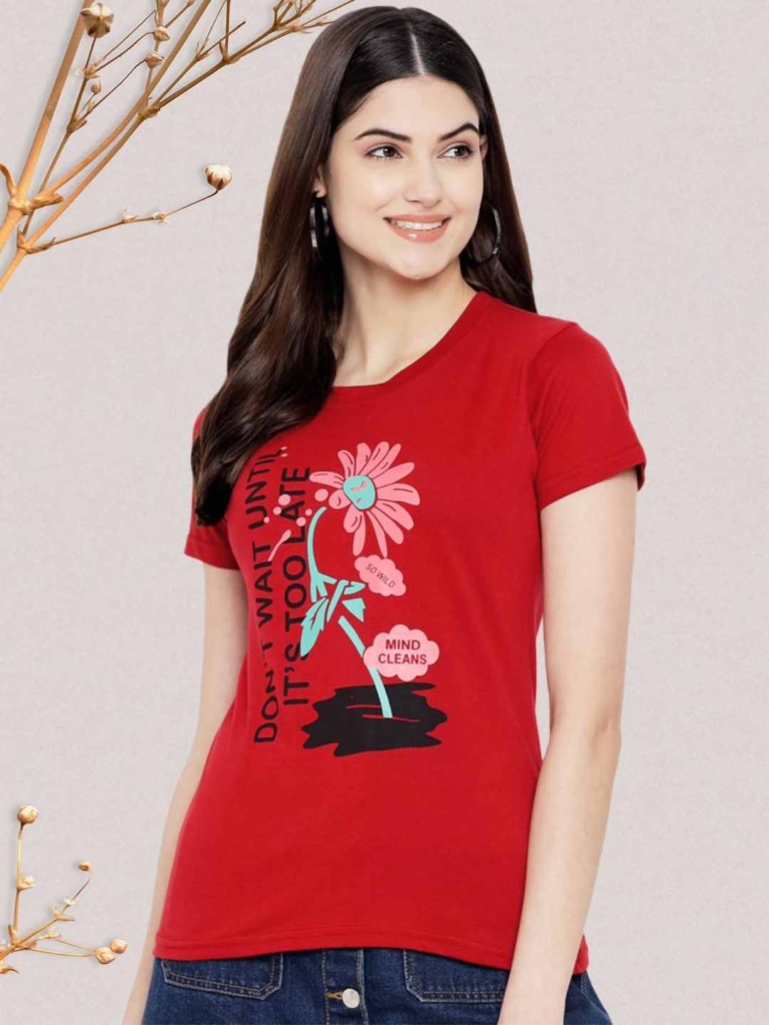Dreambe Women Typography Printed Round Neck Short Sleeve Pure Cotton Casual T-Shirt, Maroon
Dreambe Women Typography Printed Round Neck Short Sleeve Pure Cotton Casual T-Shirt, Maroon