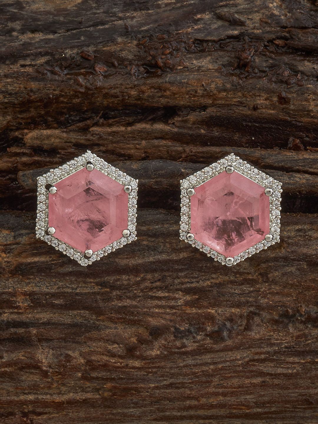 Kushal's Fashion Jewellery Rhodium Plated Zircon Studded Geometric Studs Earrings, Silver
Kushal's Fashion Jewellery Rhodium Plated Zircon Studded Geometric Studs Earrings, Silver