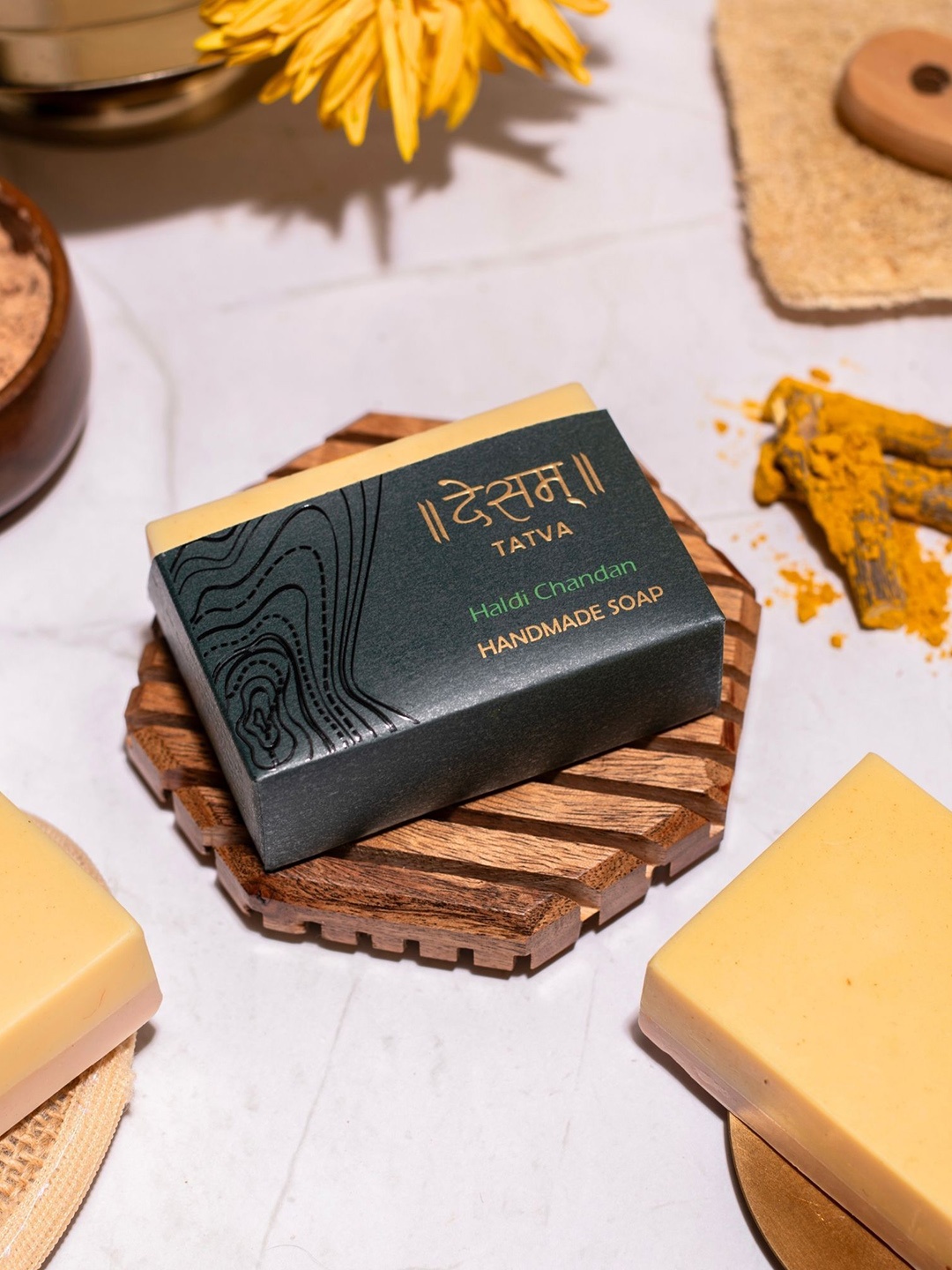 Desam Organics Tatva Haldi Chandan Cold Process Ayurvedic Soap For Brightening - 100 g, Yellow
Desam Organics Tatva Haldi Chandan Cold Process Ayurvedic Soap For Brightening - 100 g, Yellow