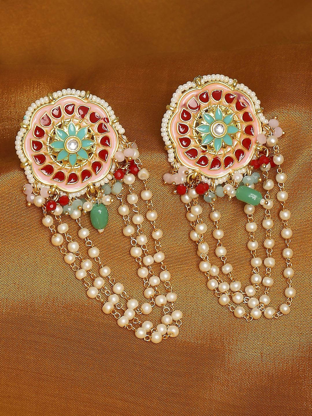 Anouk Artificial Stones Studded & Beaded Meenakari Contemporary Shaped Drop Earrings, Pink
Anouk Artificial Stones Studded & Beaded Meenakari Contemporary Shaped Drop Earrings, Pink
