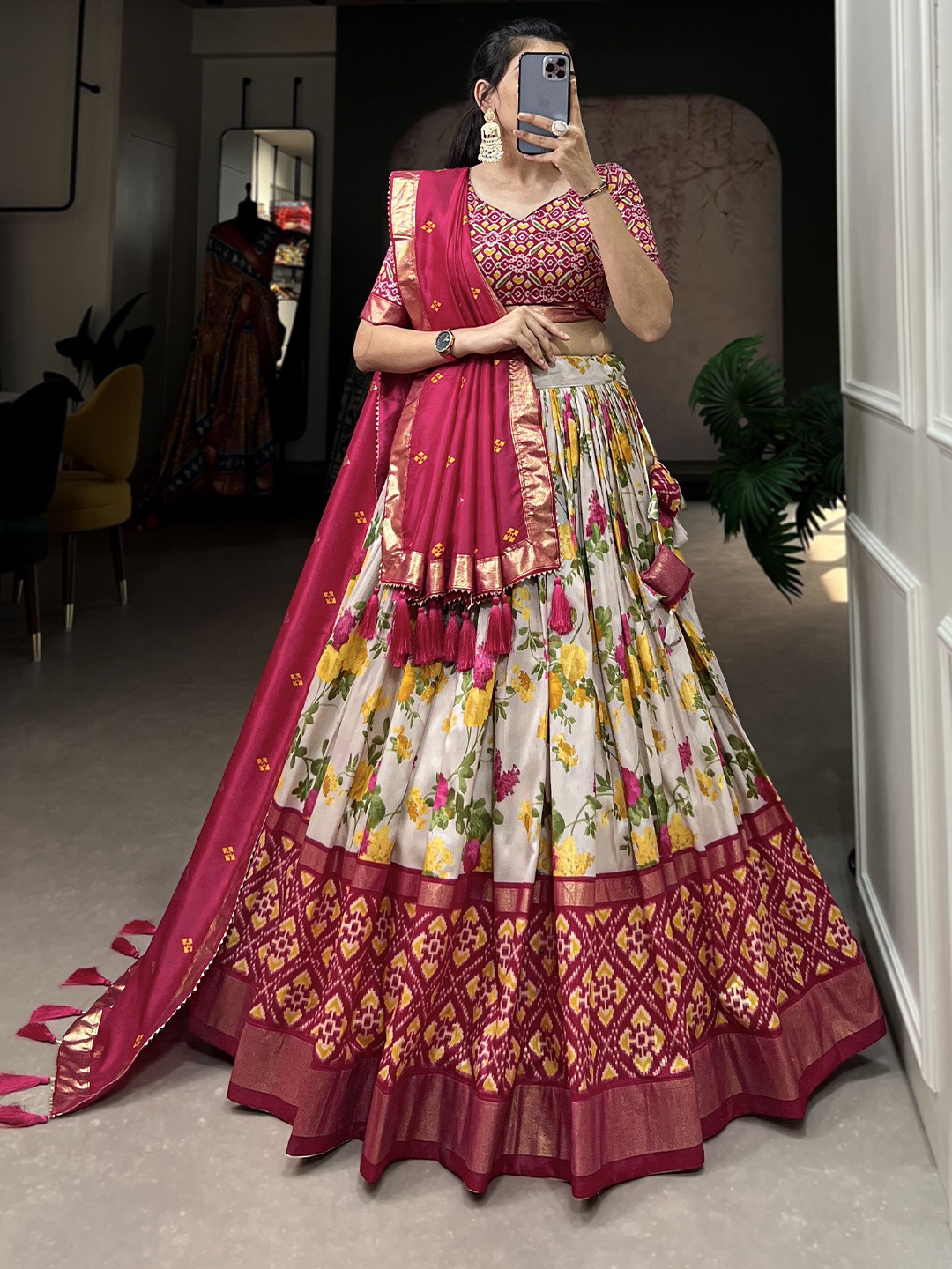 RADHVI BIZ Printed Kalamkari Ready to Wear Lehenga & Semi-Stitched Blouse With Dupatta, Pink
RADHVI BIZ Printed Kalamkari Ready to Wear Lehenga & Semi-Stitched Blouse With Dupatta, Pink