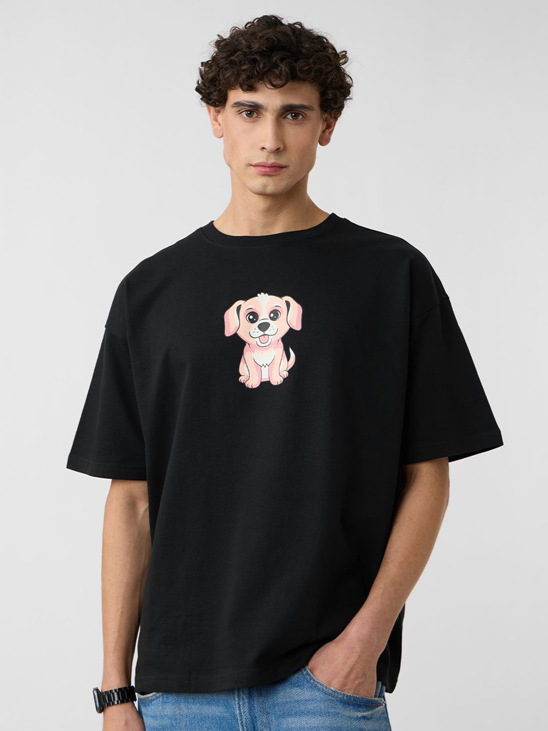 The Souled Store Men Graphic Printed Round Neck Cotton Oversized T-shirt, Black
The Souled Store Men Graphic Printed Round Neck Cotton Oversized T-shirt, Black