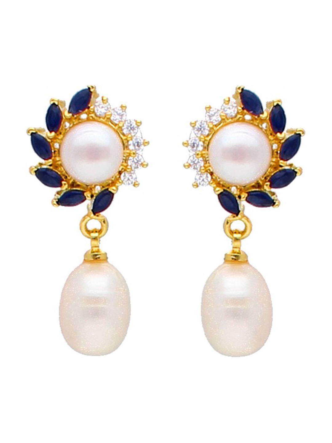 Sri Jagdamba Pearls Dealer Aleeza Gold Plated Pearls Studded Contemporary Drop Earrings
Sri Jagdamba Pearls Dealer Aleeza Gold Plated Pearls Studded Contemporary Drop Earrings