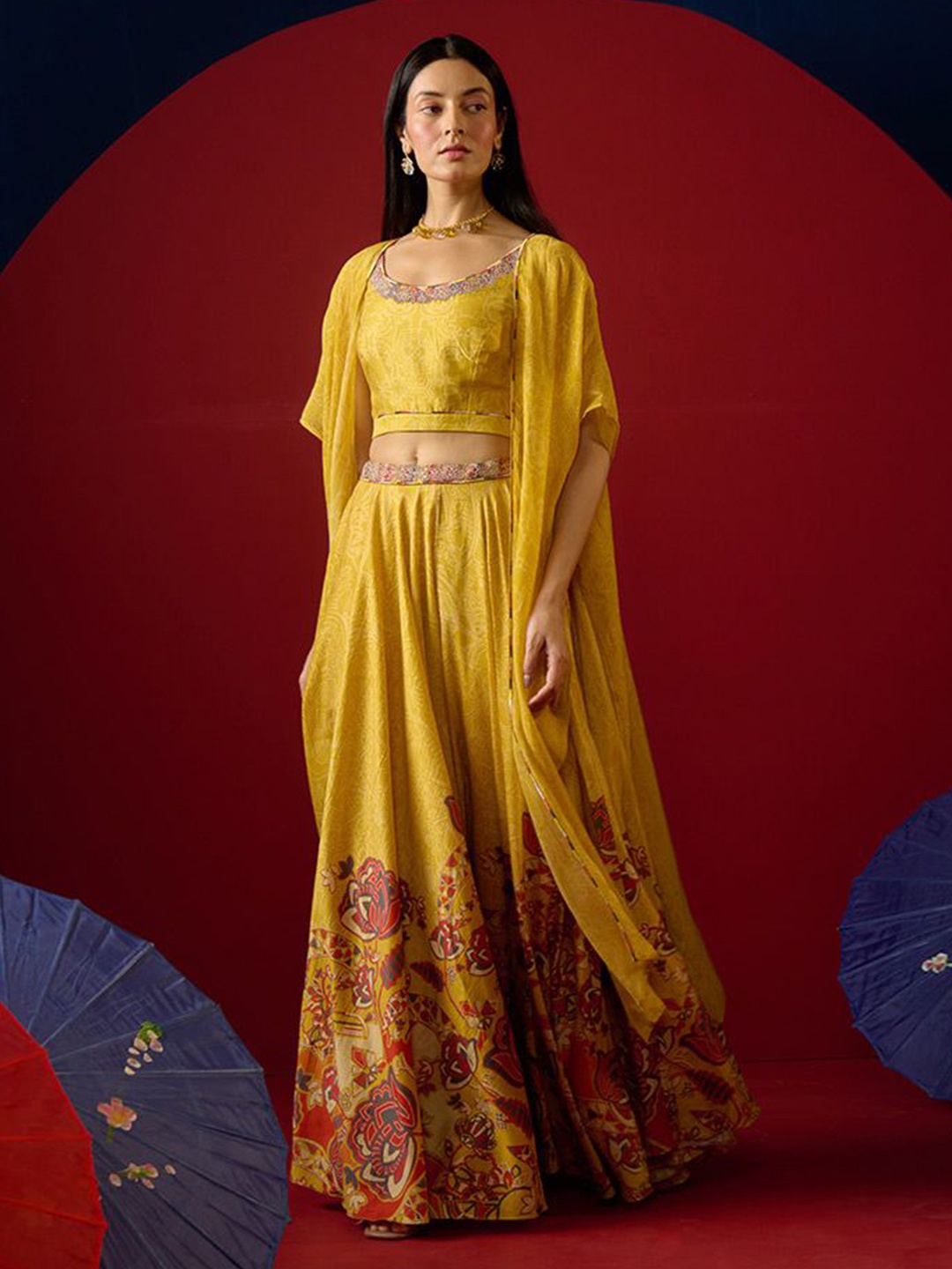 SAUNDH Embroidered Ready to Wear Lehenga & Semi-Stitched Blouse With Dupatta, Yellow
SAUNDH Embroidered Ready to Wear Lehenga & Semi-Stitched Blouse With Dupatta, Yellow