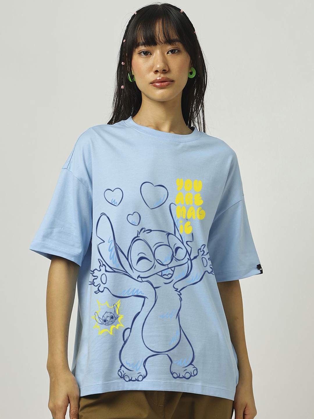 Bewakoof Oversized Official Disney Printed Drop-Shoulder Sleeves Pure Cotton T-Shirt, Blue
Bewakoof Oversized Official Disney Printed Drop-Shoulder Sleeves Pure Cotton T-Shirt, Blue