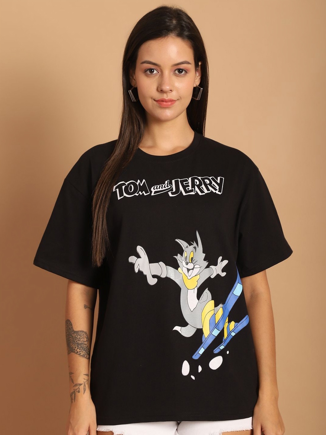 Dreambe Typography Printed Drop-Shoulder Sleeves Pure Cotton Oversized T-shirt, Black
Dreambe Typography Printed Drop-Shoulder Sleeves Pure Cotton Oversized T-shirt, Black