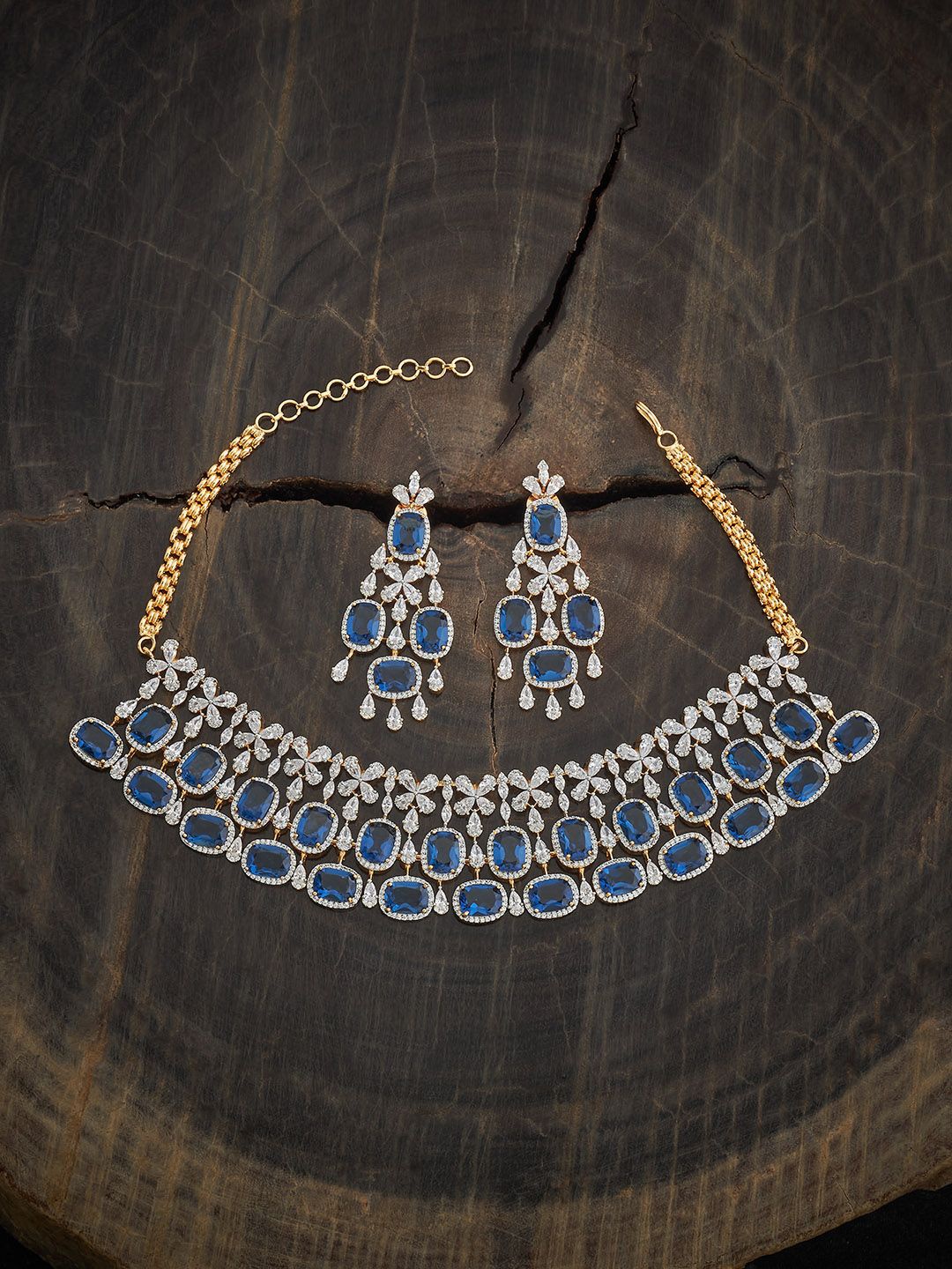 Kushal's Fashion Jewellery Sapphire Gold-Plated Zircon Studded Party Jewellery Set
Kushal's Fashion Jewellery Sapphire Gold-Plated Zircon Studded Party Jewellery Set