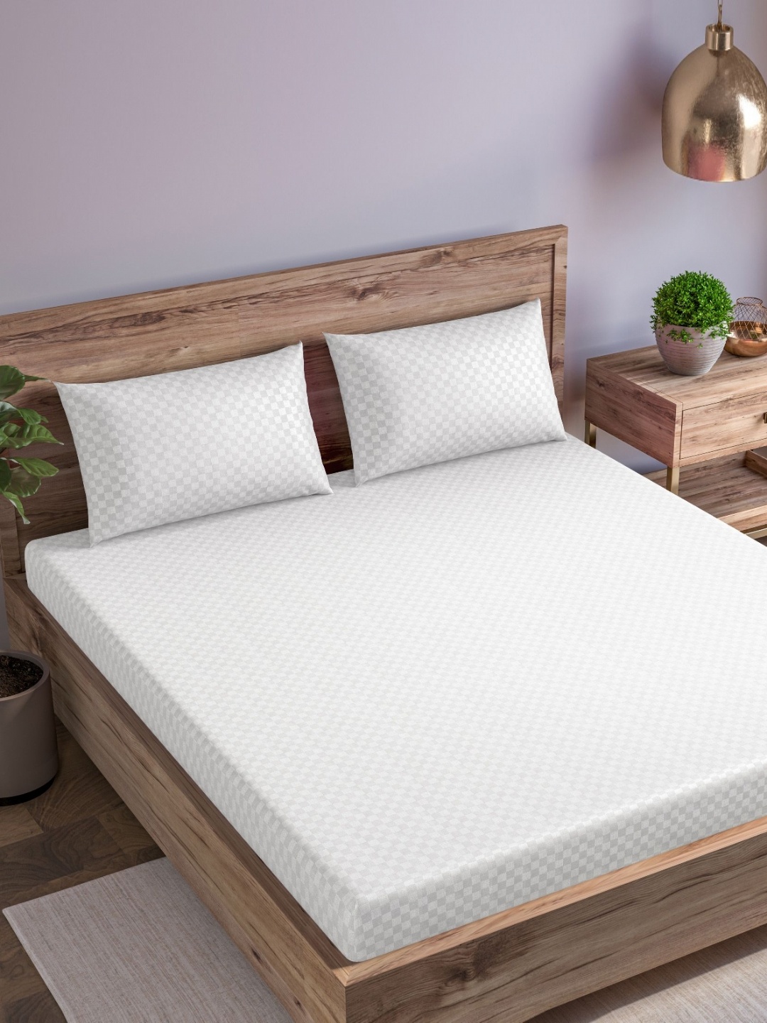 Trance Home Linen White Checked Pure Cotton 300 TC Queen Bedsheet Set-1.91 m x 1.83 m
Trance Home Linen White Checked Pure Cotton 300 TC Queen Bedsheet Set-1.91 m x 1.83 m