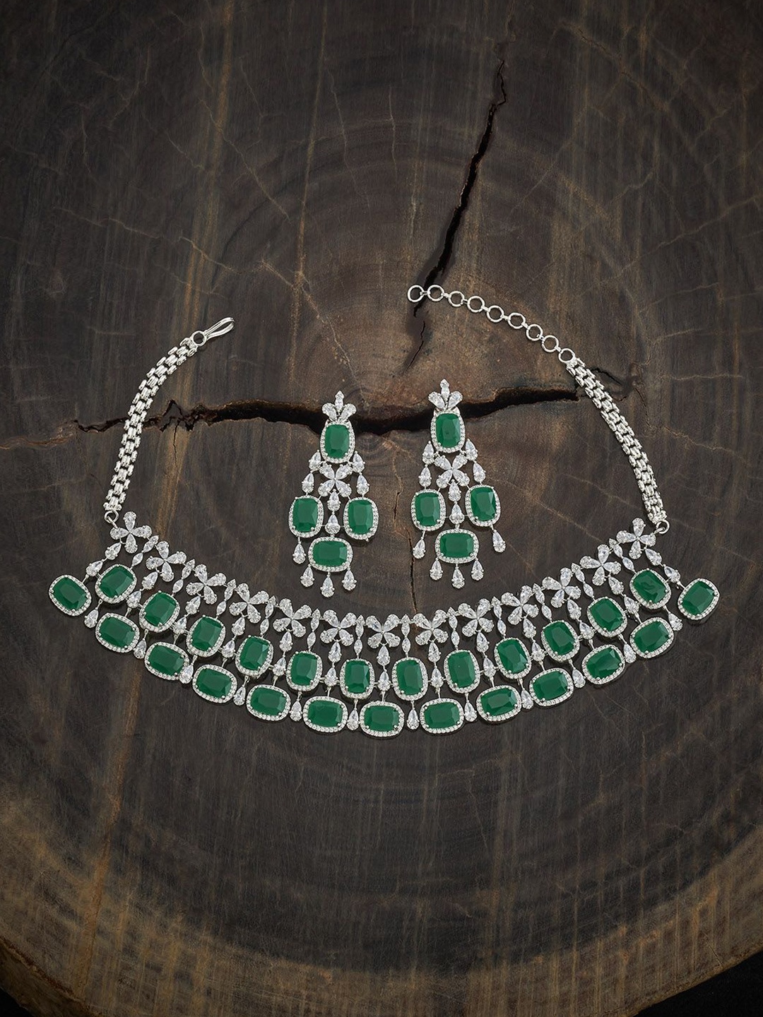Kushal's Fashion Jewellery Rhodium-Plated Zircon Studded Party Jewellery Set, Silver
Kushal's Fashion Jewellery Rhodium-Plated Zircon Studded Party Jewellery Set, Silver