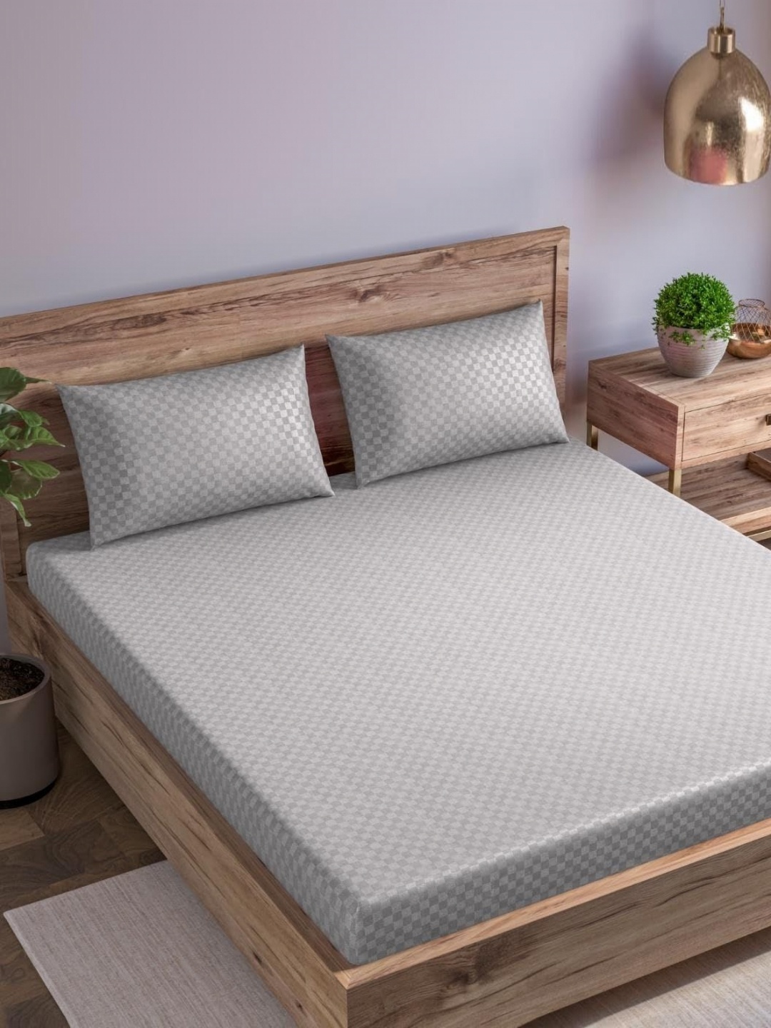 Trance Home Linen Grey Checked Pure Cotton 300 TC Queen Bedsheet Set-1.91 m x 1.83 m
Trance Home Linen Grey Checked Pure Cotton 300 TC Queen Bedsheet Set-1.91 m x 1.83 m