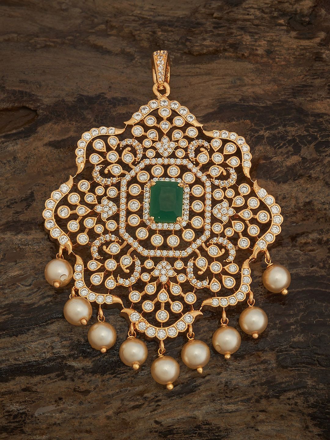 Kushal's Fashion Jewellery Gold-Plated Cubic Zirconia Studded & BeadedContemporary Pendant
Kushal's Fashion Jewellery Gold-Plated Cubic Zirconia Studded & BeadedContemporary Pendant