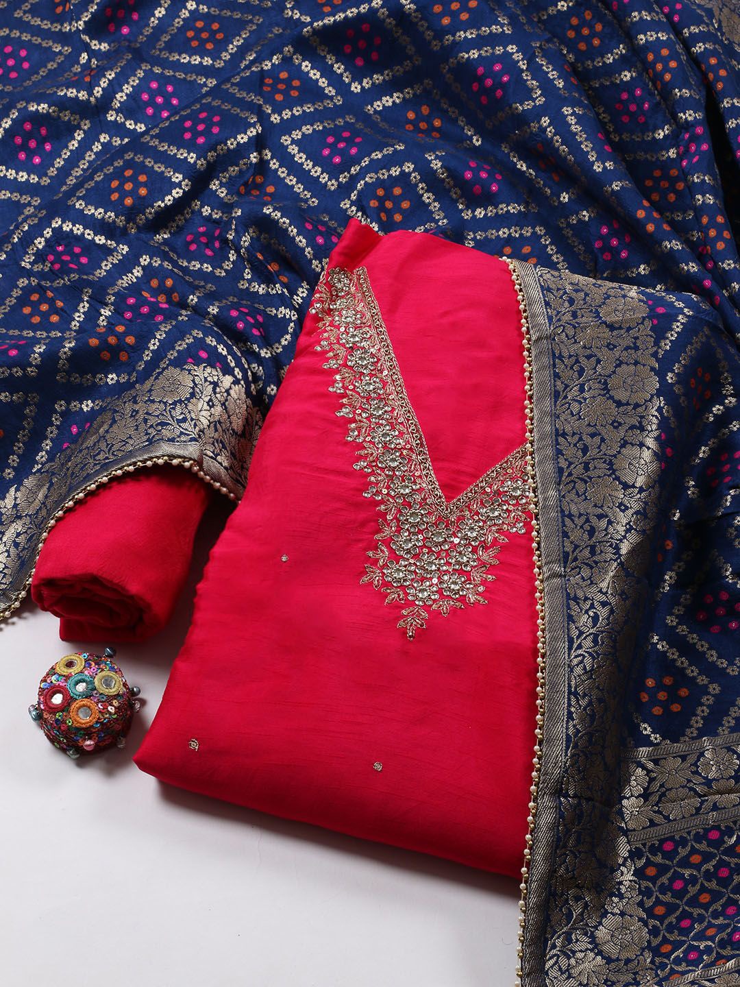 Meena Bazaar Floral Embroidered Sequinned Art Silk Unstitched Dress Material, Pink
Meena Bazaar Floral Embroidered Sequinned Art Silk Unstitched Dress Material, Pink
