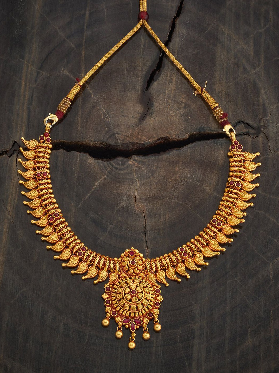 Kushal's Fashion Jewellery 92.5 Pure Silver Gold-Plated Stone Studded Temple Necklace
Kushal's Fashion Jewellery 92.5 Pure Silver Gold-Plated Stone Studded Temple Necklace