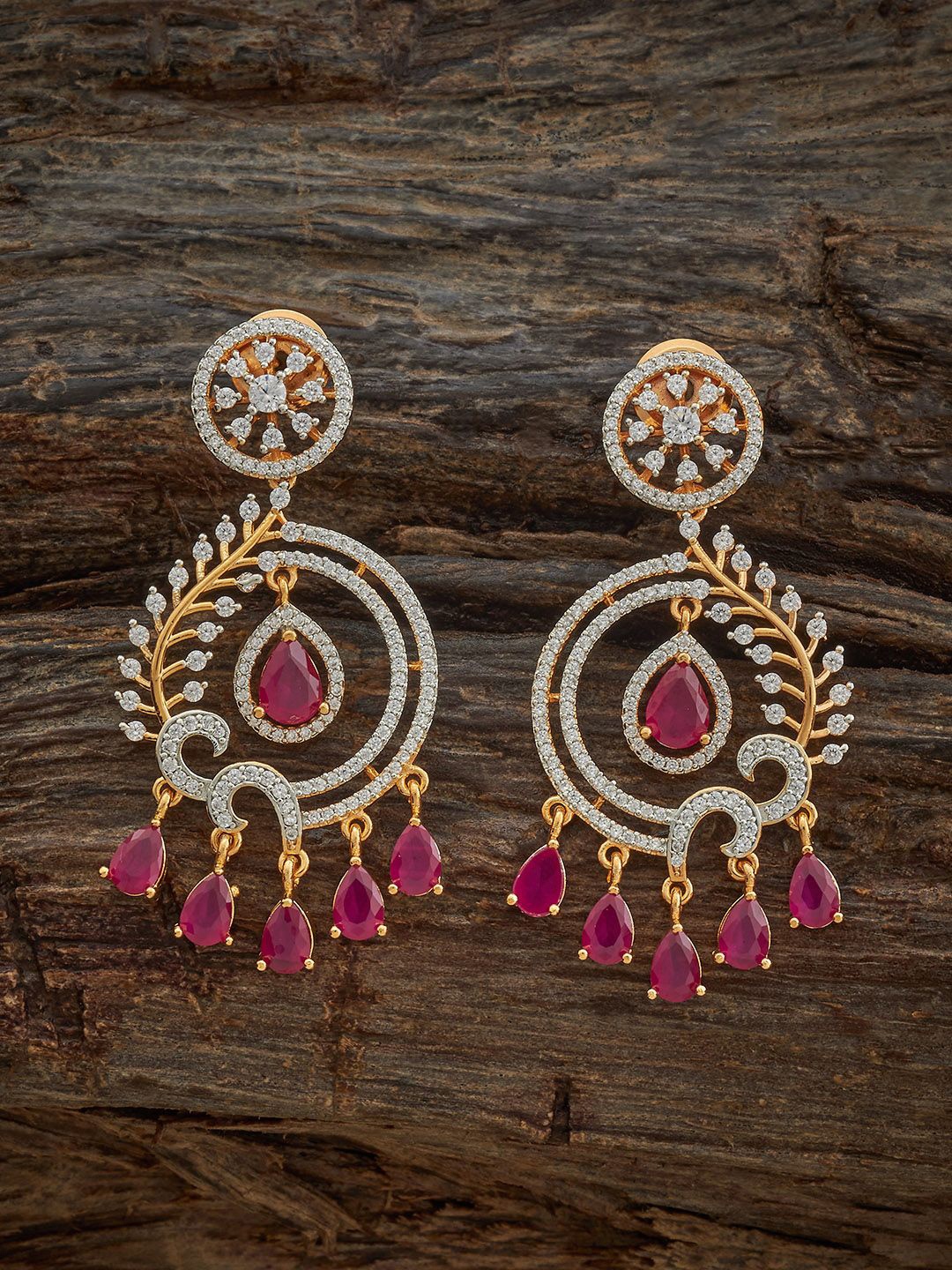 Kushal's Fashion Jewellery Gold-Plated Zircon Ruby Teardrop Shaped Drop Earrings, Red
Kushal's Fashion Jewellery Gold-Plated Zircon Ruby Teardrop Shaped Drop Earrings, Red
