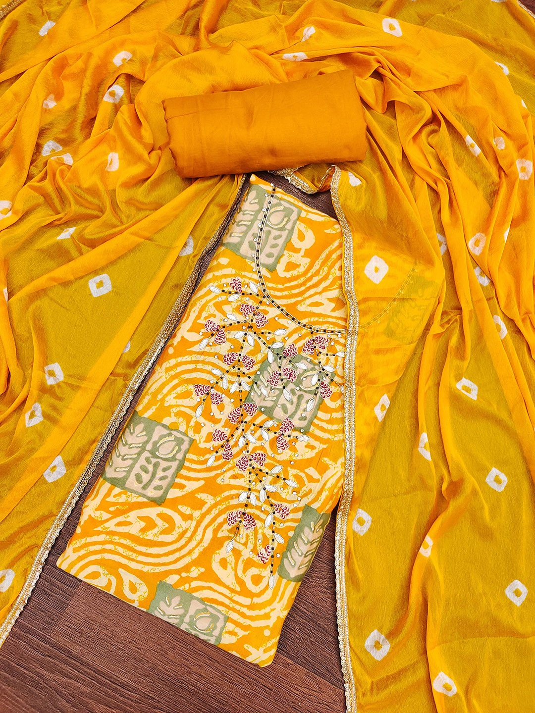 SHADOW & SAINING Floral Printed Beads and Stones Pure Silk Semi-Stitched Dress Material, Yellow
SHADOW & SAINING Floral Printed Beads and Stones Pure Silk Semi-Stitched Dress Material, Yellow