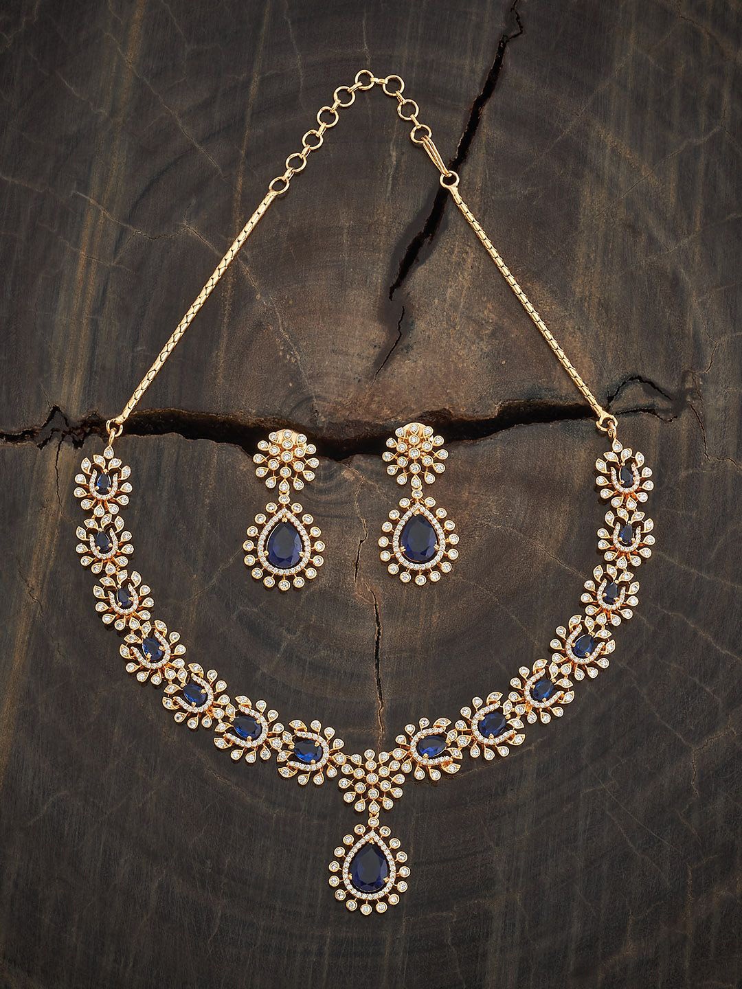 Kushal's Fashion Jewellery Sapphire Gold-Plated Zircon Studded Party Jewellery Set
Kushal's Fashion Jewellery Sapphire Gold-Plated Zircon Studded Party Jewellery Set