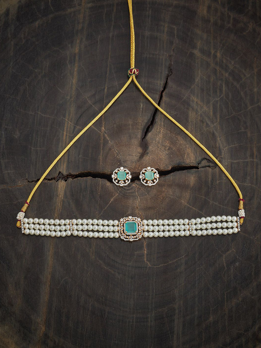 Kushal's Fashion Jewellery Mint Gold-Plated Zircon Studded Party Jewellery Set
Kushal's Fashion Jewellery Mint Gold-Plated Zircon Studded Party Jewellery Set