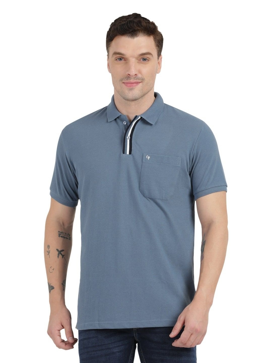 Clarke Gable Men Nigara Polo Collar Indigo Moisture Wicking Cotton Slim Fit T-shirt, Blue
Clarke Gable Men Nigara Polo Collar Indigo Moisture Wicking Cotton Slim Fit T-shirt, Blue