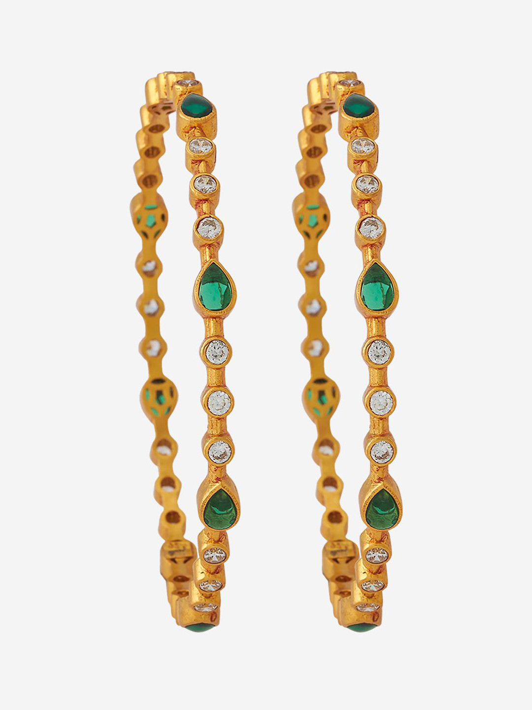 Kushal's Fashion Jewellery Set Of 2 92.5 Pure Silver Gold-Plated Stones Temple Bangles
Kushal's Fashion Jewellery Set Of 2 92.5 Pure Silver Gold-Plated Stones Temple Bangles
