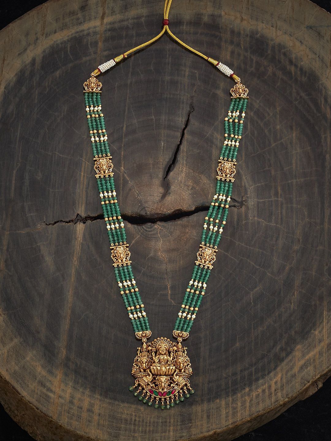 Kushal's Fashion Jewellery Copper Gold-Plated Stone Studded & Beaded Antique Necklace
Kushal's Fashion Jewellery Copper Gold-Plated Stone Studded & Beaded Antique Necklace