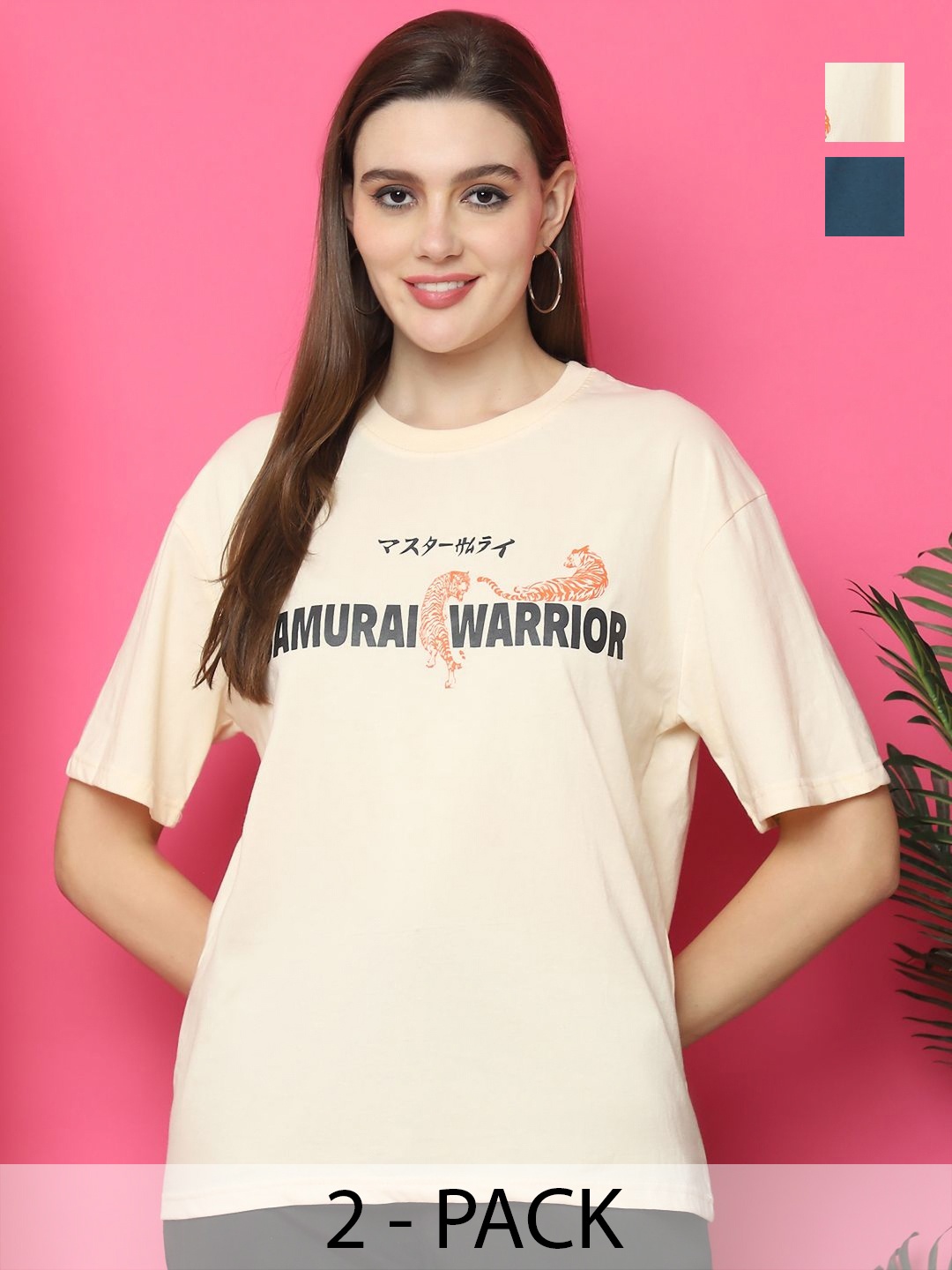Tromko Women Pack of 2 Graphic Printed Round Neck Cotton Relaxed Fit T-shirts, Cream
Tromko Women Pack of 2 Graphic Printed Round Neck Cotton Relaxed Fit T-shirts, Cream