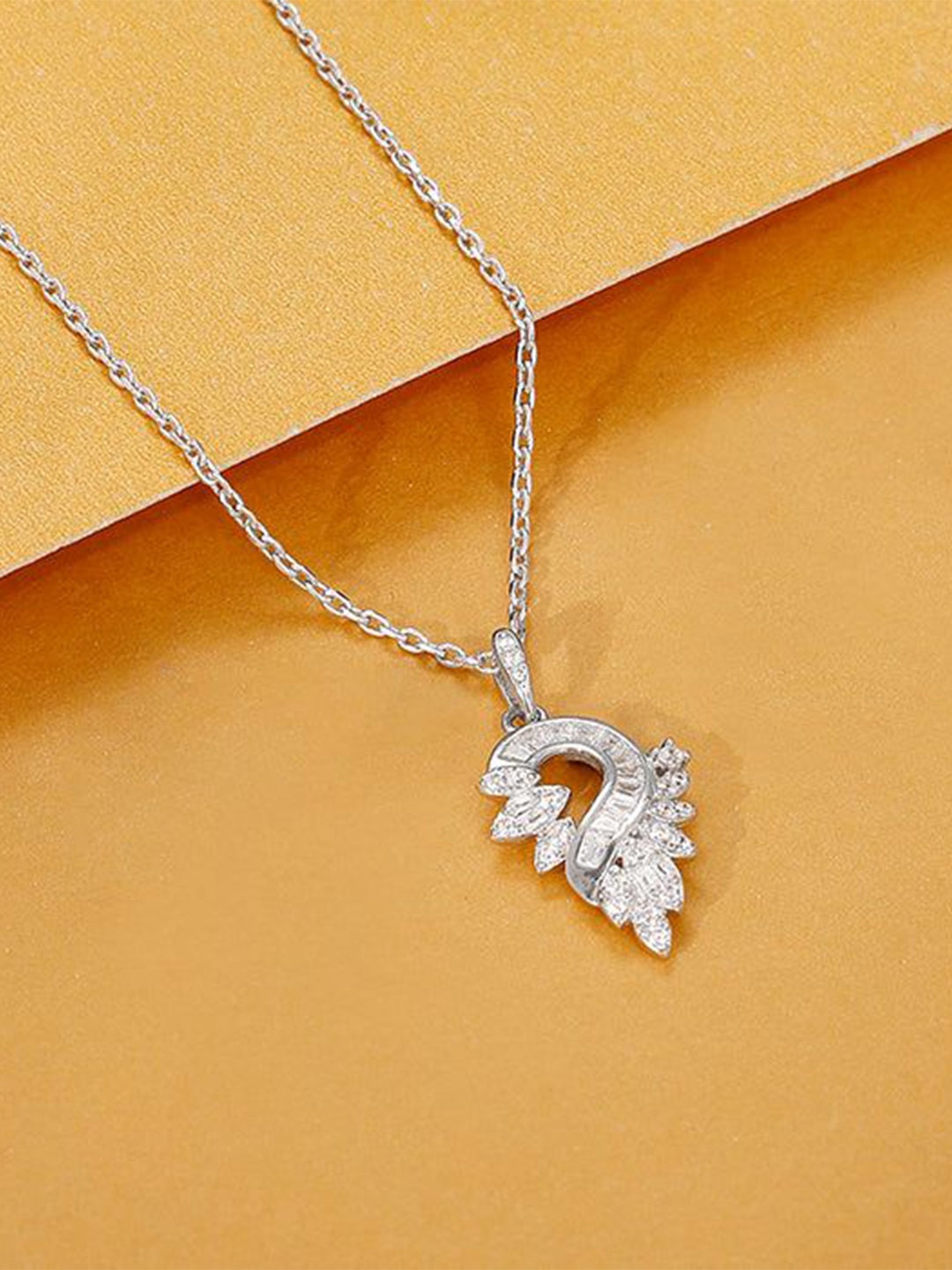 GIVA Sterling Silver-Plated Cubic Zirconia Studded Peacock Shaped Pendant with Chain
GIVA Sterling Silver-Plated Cubic Zirconia Studded Peacock Shaped Pendant with Chain