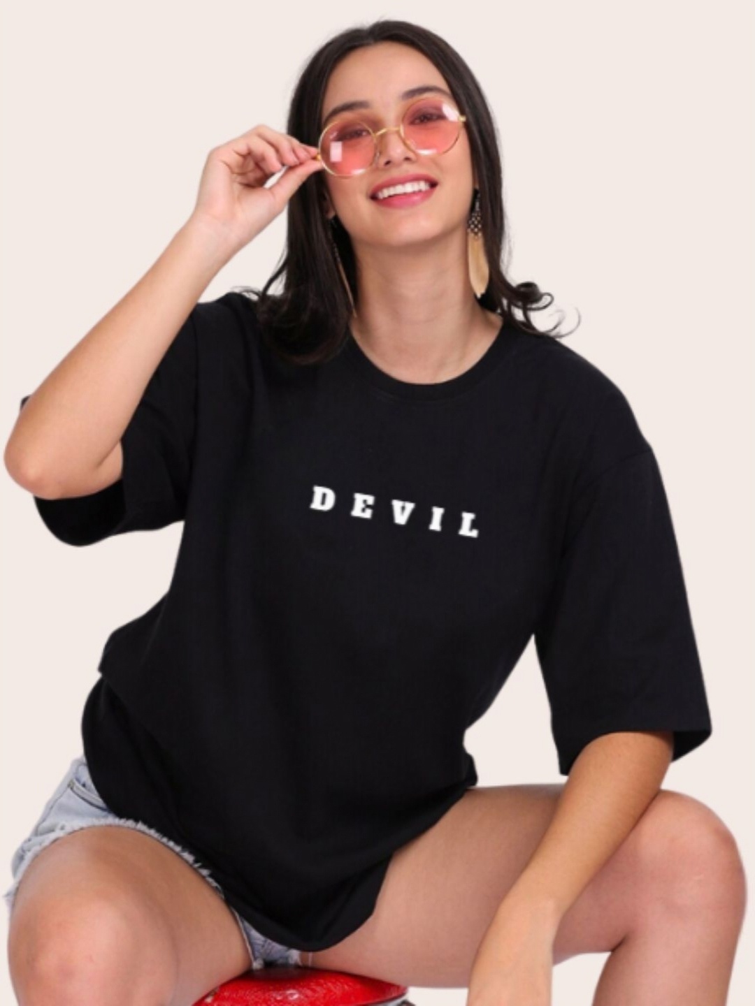 URBANICE Typography Printed Drop-Shoulder Sleeves Cotton Oversized T-shirt, Black
URBANICE Typography Printed Drop-Shoulder Sleeves Cotton Oversized T-shirt, Black