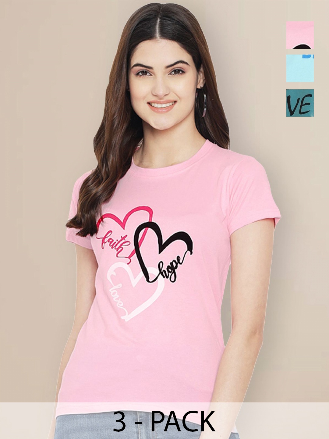 GLOBAL NOMAD Women Pack of 3 Looney Tunes Graphic Printed Round Neck Cotton T-shirts, Pink
GLOBAL NOMAD Women Pack of 3 Looney Tunes Graphic Printed Round Neck Cotton T-shirts, Pink