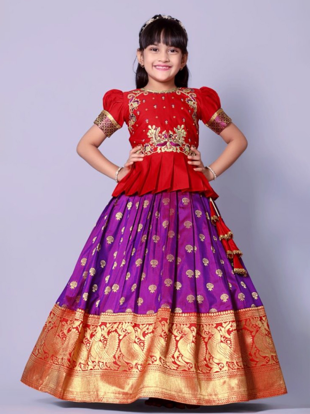 BAESD Girls Embroidered Thread Work Ready To Wear Jacquard Lehenga & Choli, Pink
BAESD Girls Embroidered Thread Work Ready To Wear Jacquard Lehenga & Choli, Pink