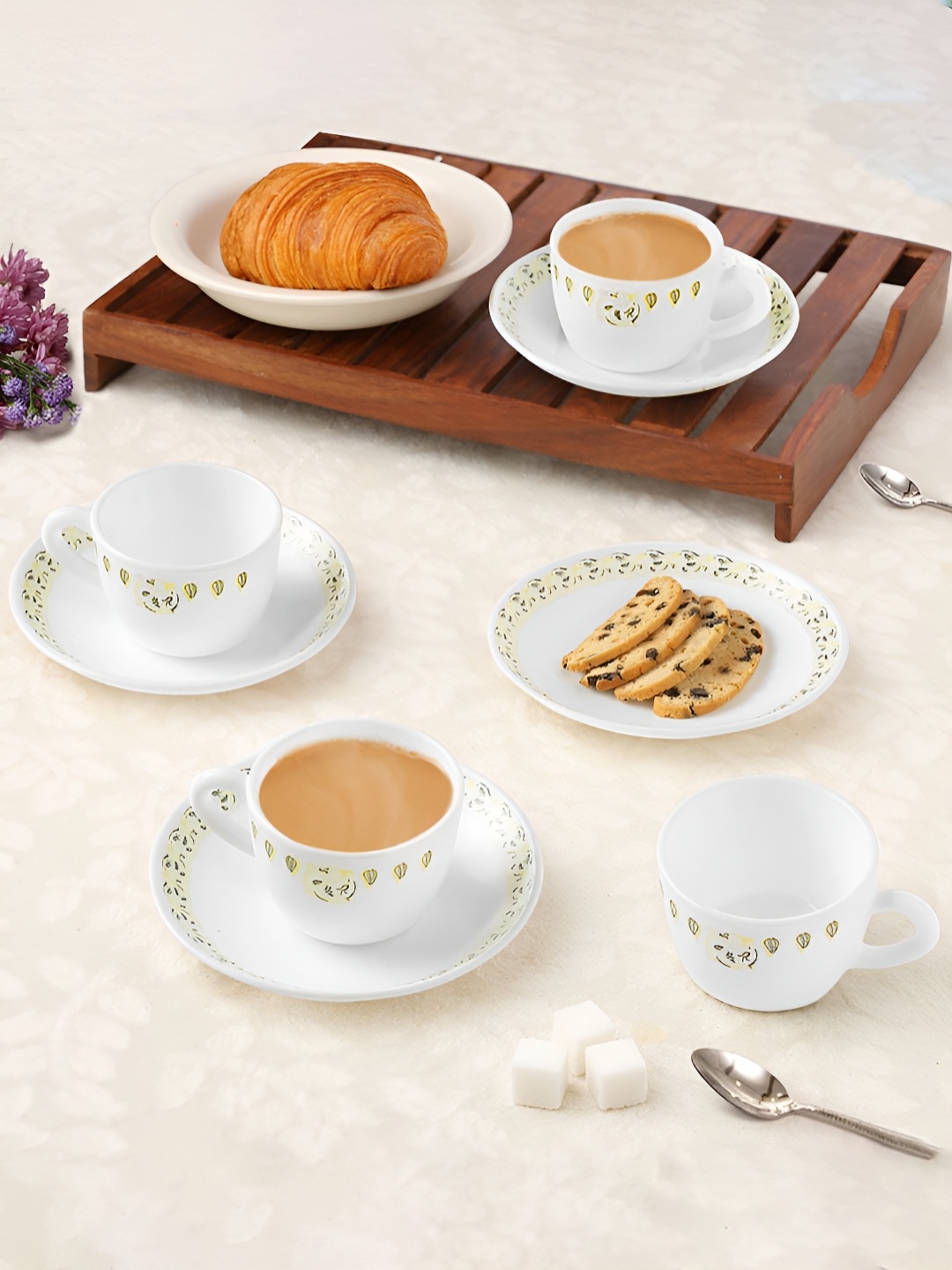 Larah by BOROSIL 8 Pieces White & Yellow Printed Opalware Glossy Tea Set - 140 ml Each
Larah by BOROSIL 8 Pieces White & Yellow Printed Opalware Glossy Tea Set - 140 ml Each