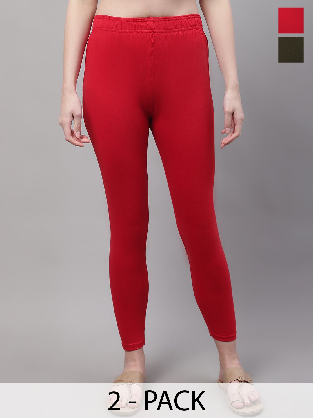 Valles365 by S.C. Women Pack Of 2 Cotton Ankle Length Plus Leggings, Red
Valles365 by S.C. Women Pack Of 2 Cotton Ankle Length Plus Leggings, Red
